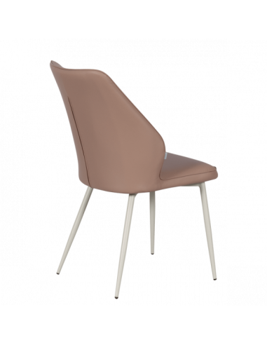 Трапезен стол LAREDO 1 Y силиконова кожа - светлокафяв 11