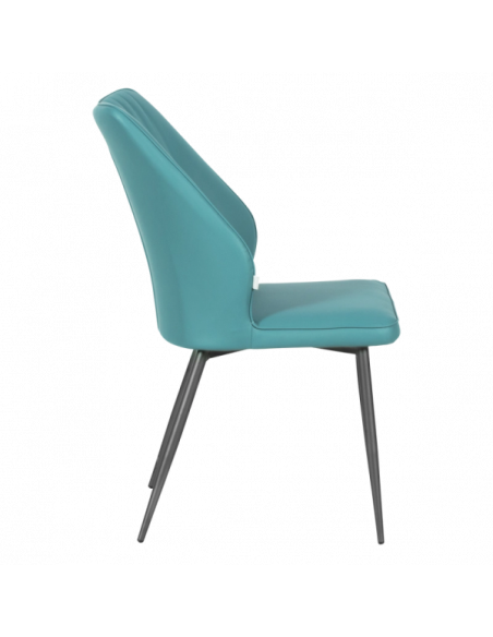 Трапезен стол LAREDO 2 Y силиконова кожа - аквамарин 25