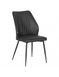 Трапезен стол LAREDO Y силиконова кожа - черен 60