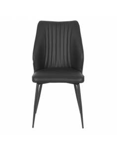 Трапезен стол LAREDO Y силиконова кожа - черен 60 2