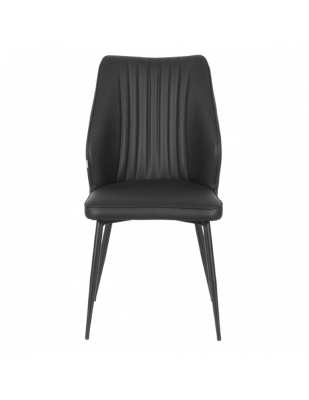 Трапезен стол LAREDO Y силиконова кожа - черен 60