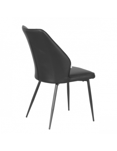 Трапезен стол LAREDO Y силиконова кожа - черен 60