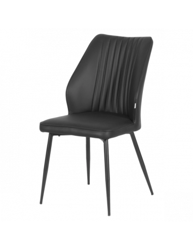 Трапезен стол LAREDO Y силиконова кожа - черен 60