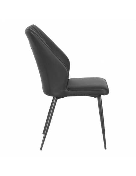 Трапезен стол LAREDO Y силиконова кожа - черен 60