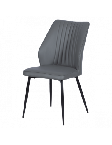 Трапезен стол LAREDO Y еко кожа - тъмносив 14