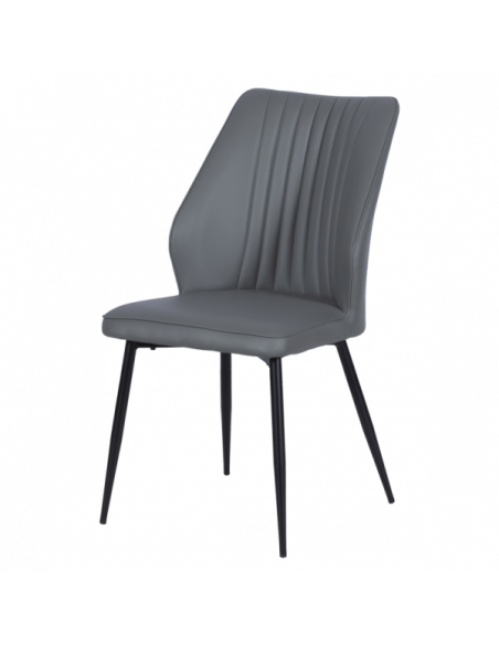 Трапезен стол LAREDO Y еко кожа - тъмносив 14