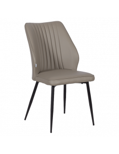 Трапезен стол LAREDO Y еко кожа - тъмнобежов 80