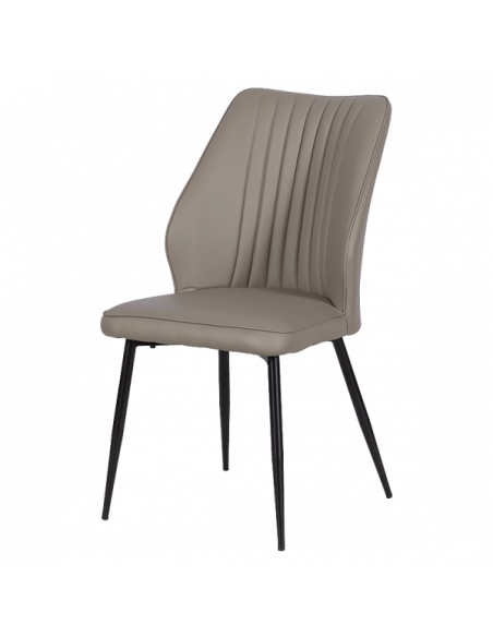 Трапезен стол LAREDO Y еко кожа - тъмнобежов 80