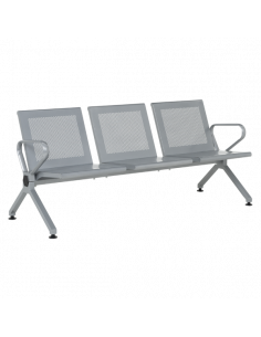 Посетителска пейка с 3 места Carmen CR-1039-3 - сребърна