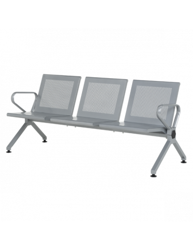 Посетителска пейка с 3 места Carmen CR-1039-3 - сребърна