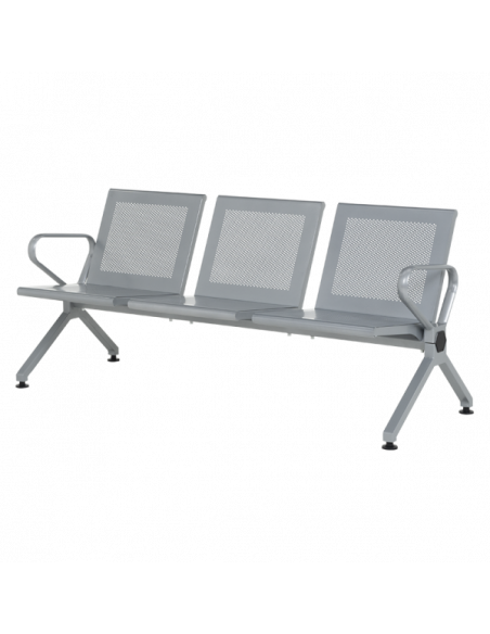 Посетителска пейка с 3 места Carmen CR-1039-3 - сребърна