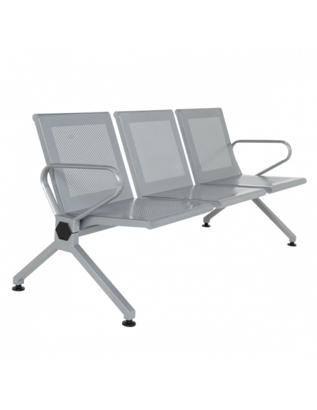 Посетителска пейка с 3 места Carmen CR-1039-3 - сребърна