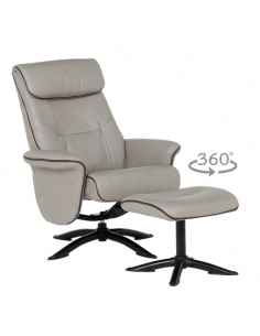 Кресло с табуретка EMA - светлосиво