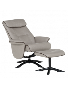 Кресло с табуретка EMA - светлосиво 2