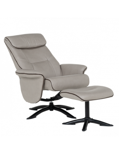 Кресло с табуретка EMA - светлосиво