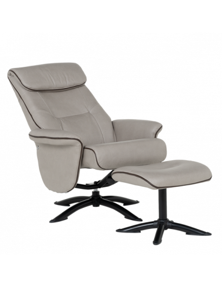 Кресло с табуретка EMA - светлосиво