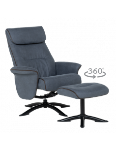 Кресло с табуретка EMA - синьо