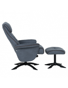 Кресло с табуретка EMA - синьо 2