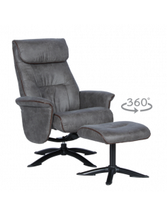 Кресло с табуретка EMA - сиво