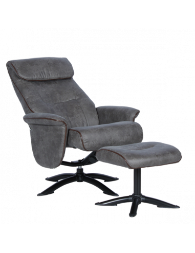 Кресло с табуретка EMA - сиво