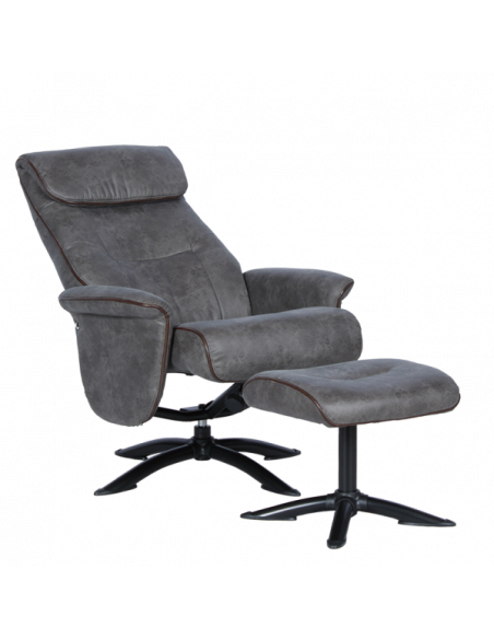 Кресло с табуретка EMA - сиво