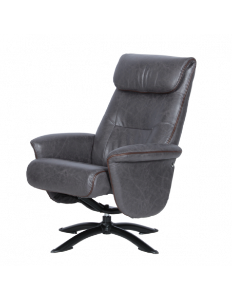 Кресло с табуретка EMA - тъмносиво