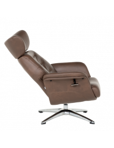 Кресло с табуретка TEDY - кафяво 2