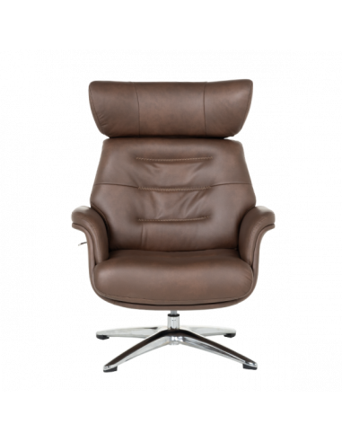 Кресло с табуретка TEDY - кафяво