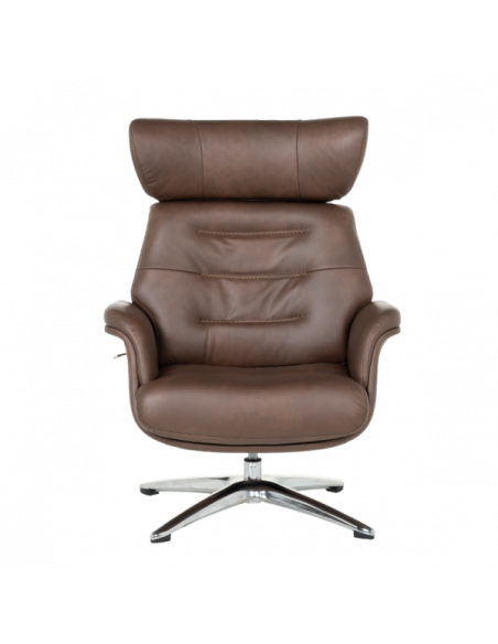 Кресло с табуретка TEDY - кафяво