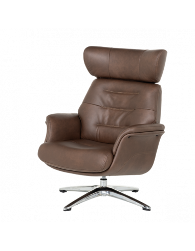 Кресло с табуретка TEDY - кафяво