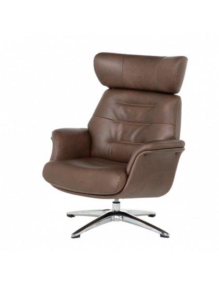 Кресло с табуретка TEDY - кафяво