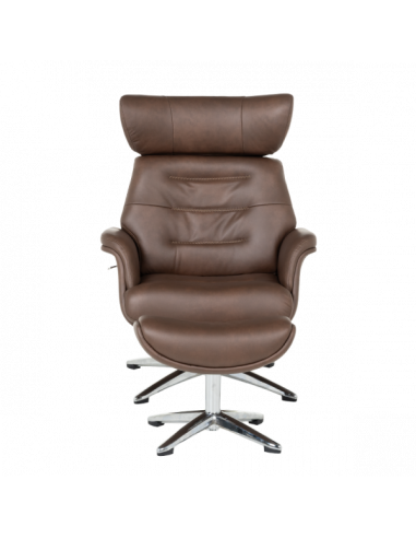 Кресло с табуретка TEDY - кафяво