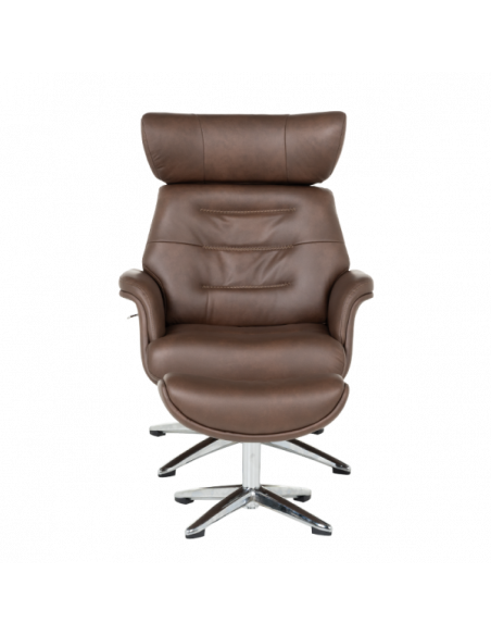 Кресло с табуретка TEDY - кафяво