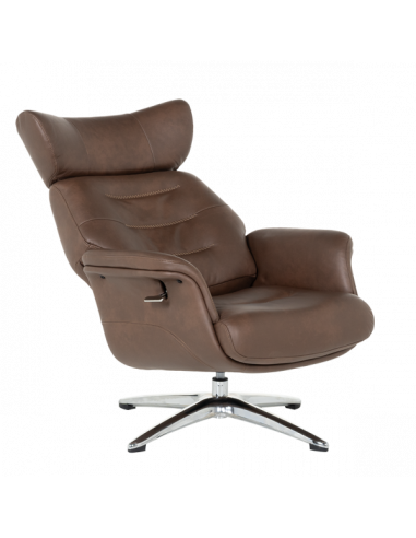 Кресло с табуретка TEDY - кафяво