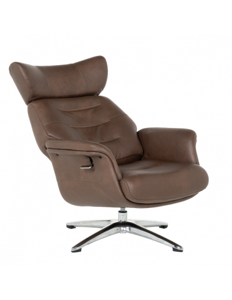 Кресло с табуретка TEDY - кафяво