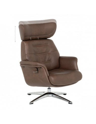 Кресло с табуретка TEDY - кафяво