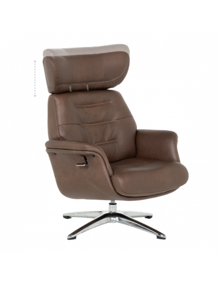 Кресло с табуретка TEDY - кафяво