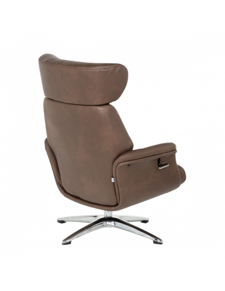 Кресло с табуретка TEDY - кафяво