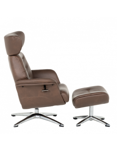 Кресло с табуретка TEDY - кафяво