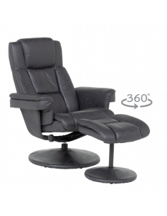 Кресло с табуретка JACKY - тъмносив