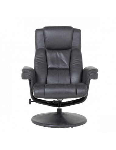 Кресло с табуретка JACKY - тъмносив