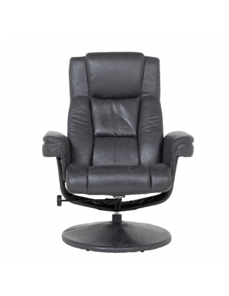 Кресло с табуретка JACKY - тъмносив