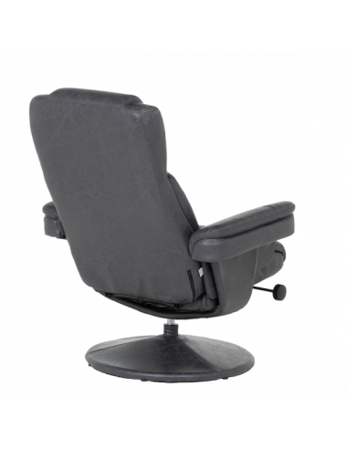 Кресло с табуретка JACKY - тъмносив