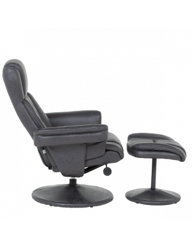 Кресло с табуретка JACKY - тъмносив