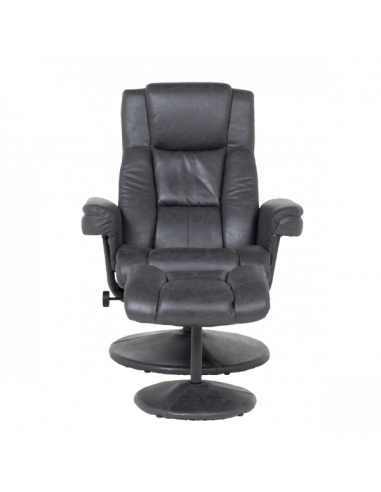 Кресло с табуретка JACKY - тъмносив