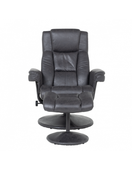 Кресло с табуретка JACKY - тъмносив