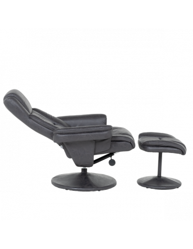 Кресло с табуретка JACKY - тъмносив