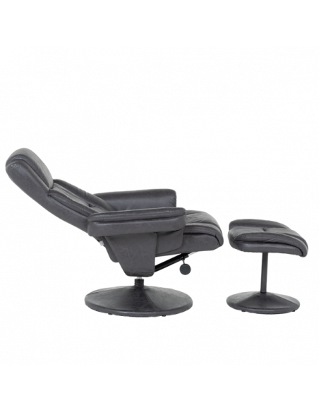 Кресло с табуретка JACKY - тъмносив