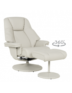 Кресло с табуретка ANA - светлосиво