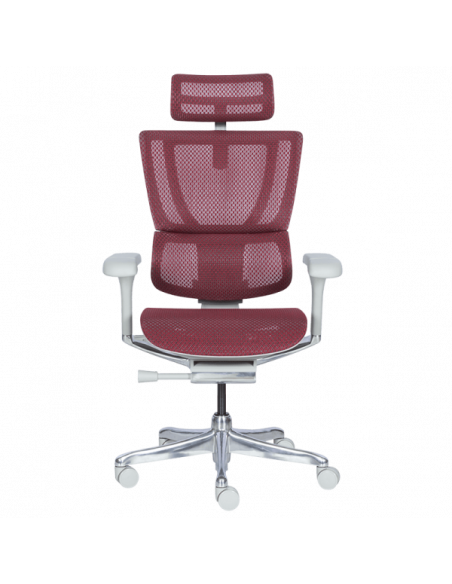 Ергономичен стол ERGOHUMAN IOO ELITE 2 - сива рамка - червен